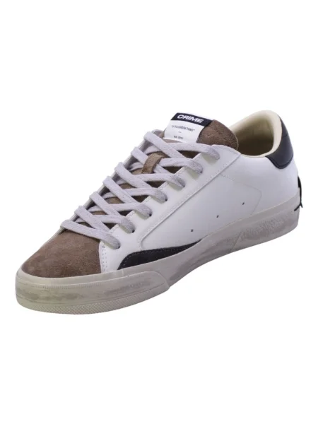 Crime London DISTRESSED sneakers pentru bărbați din piele alb