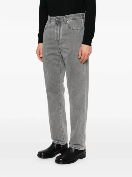 Blugi Jacob Cohën cu model herringbone gri