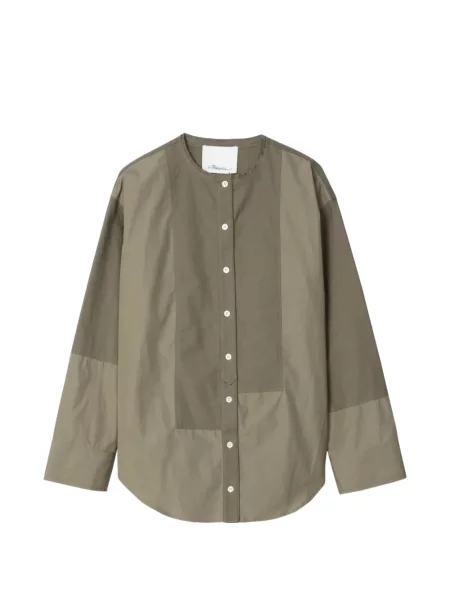 Cămașă 3.1 Phillip Lim din poplin verde