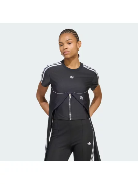 Tričko adidas x MIA MARQUEZ CORSET TEE černé