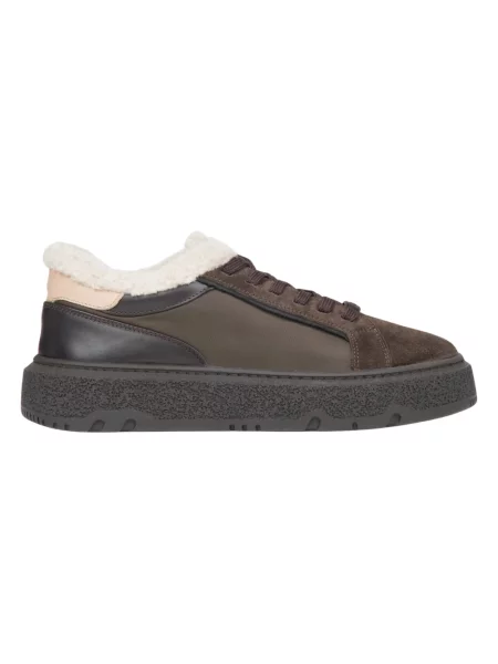 Sneakersy Estro skórzane brązowe