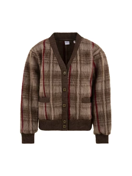 Wielobarwność kardigan Aspesi wełniany w kratkę