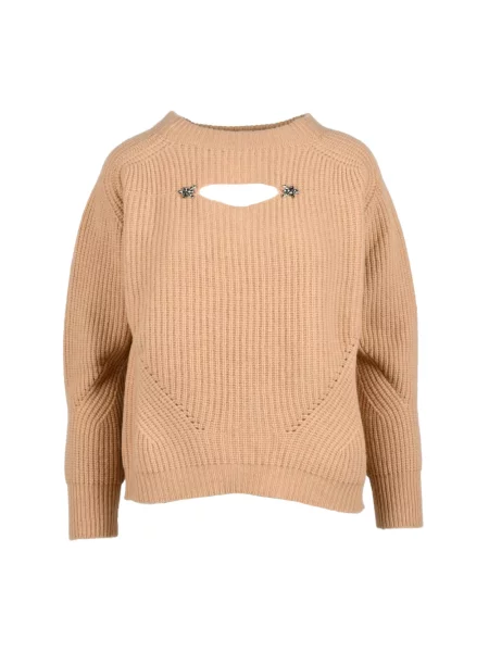 Sweter Anna Molinari z kaszmiru brązowy