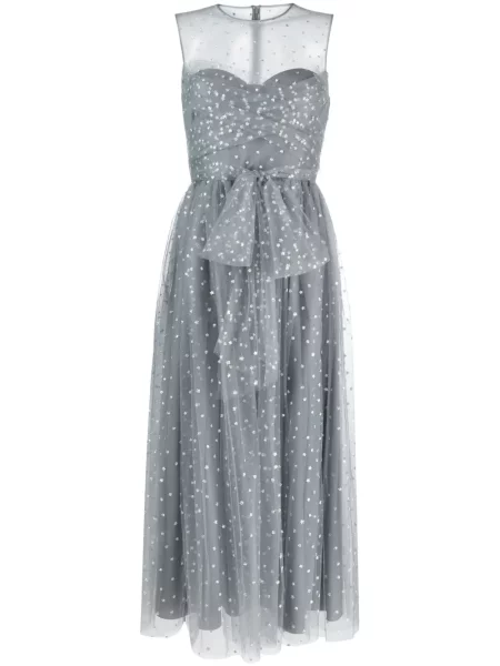 Rochie midi Red Valentino fără mâneci până la genunchi de costum gri