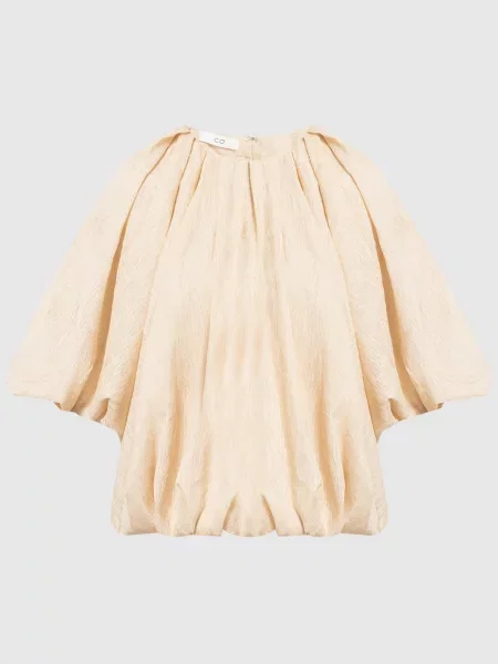 Блуза з ефектом жатки Co бежева