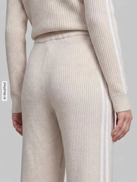 Spodnie dresowe z wysokim stanem z lampasami Adidas Originals beżowe