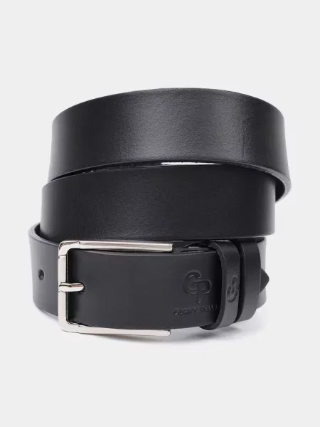 Кожаный ремень Grande Pelle с ремешками черный