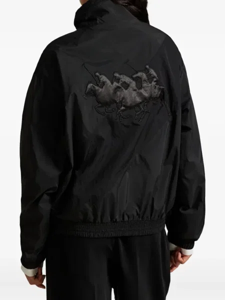 Kratak samt polo majica Polo Ralph Lauren s vezom crna
