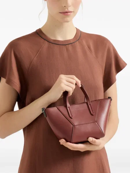 Geanta de piele Brunello Cucinelli din piele roșu
