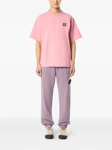 Tricou Stone Island cu strasuri roz