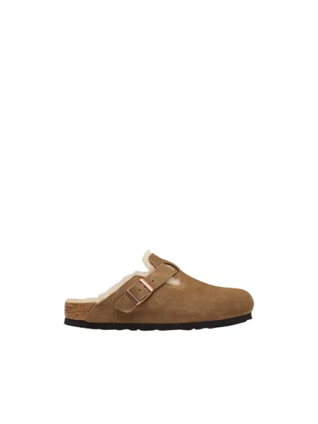 Klapki Birkenstock wełniane brązowe