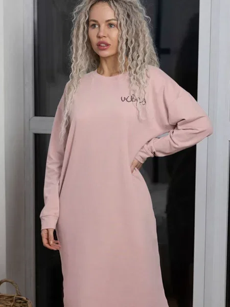 Женская домашняя туника рожева