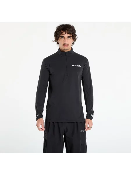 Tricou adidas Terrex Xperior Half-Zip Long-Sleeve Top Black L negru
