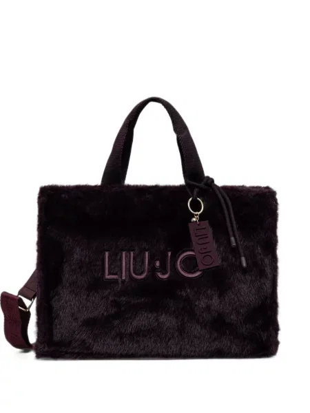 Geantă shopper Liu Jo cu broderie cu blană roșu