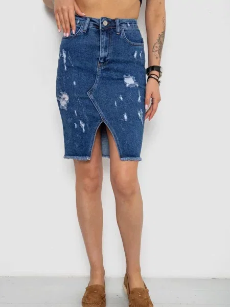 Джинсова спідниця Ager бавовна/еластан синій