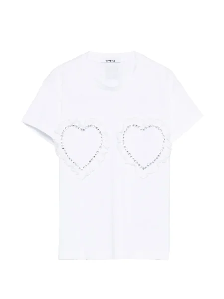Tricou Vivetta cu decolteu rotund alb