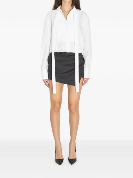 Rochie mini The Attico cu funde de costum alb