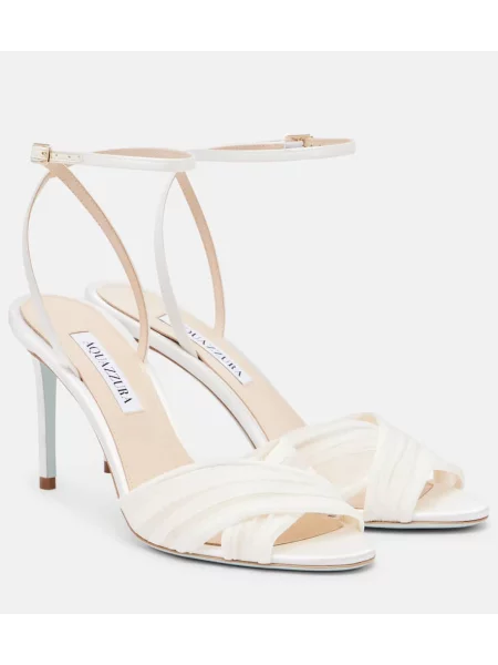 Sandale Aquazzura din satin slingback alb