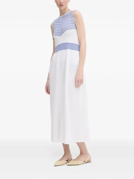 Rochie midi Benetton fără mâneci tricotate alb