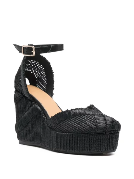 Espadrile Castaner cu platformă negru