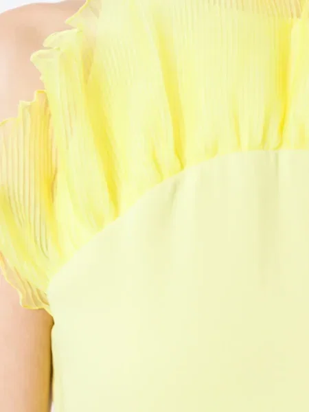 Rochie mini Giamba cu volane de costum galben