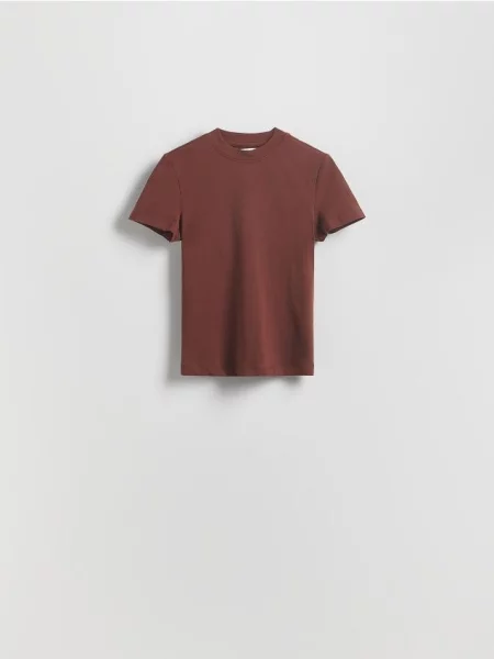 Reserved Tričko regular fit hnedá