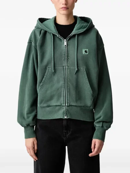 Hanorac cu glugă Carhartt Wip cu autograf verde