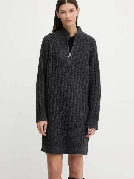 Marc O'Polo sukienka z dodatkiem wełny mini prosta szary