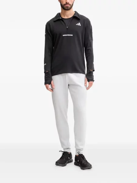 Pantaloni Adidas tricotate cu autograf alergare albastru