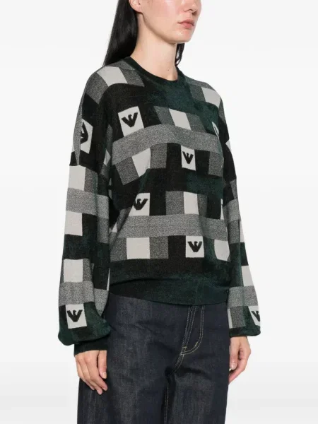 Pulover Emporio Armani cu autograf verde