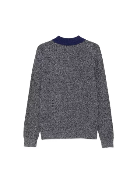 Koszulka polo Paul Smith wełniana z długim rękawem czarna