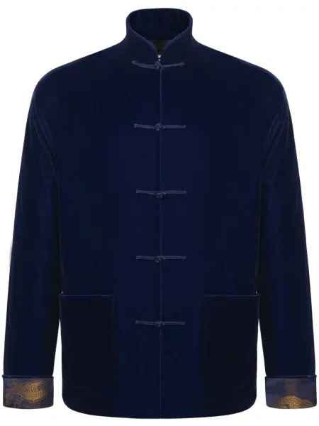 Geacă Shanghai Tang de mătase albastru