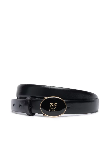 Ремінь PINKO Round Enamel H2 Belt чорний