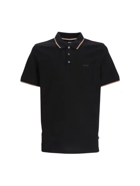 BOSS polo gładki czarny