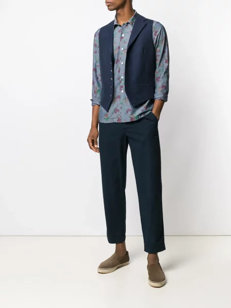 Cămașă Dell'oglio cu model floral cu imagine albastru