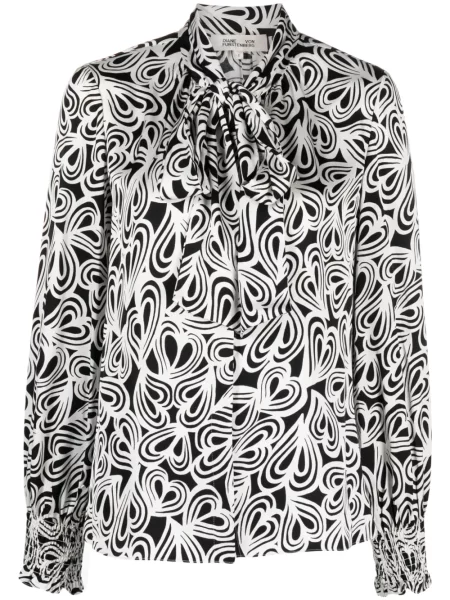 Bluzka Dvf Diane Von Furstenberg w serca czarna