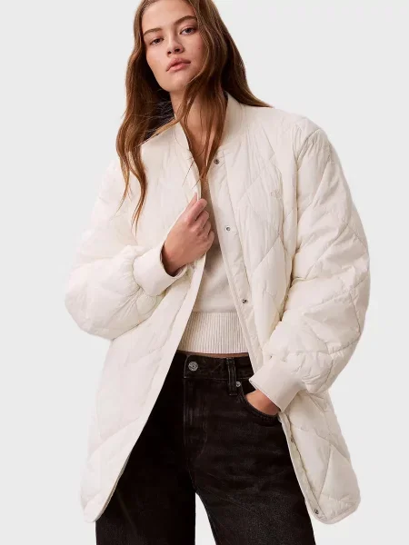 Утеплена джинсова куртка Calvin Klein Jeans біла