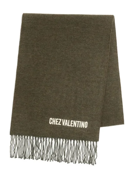 Fular Valentino Garavani cu broderie verde