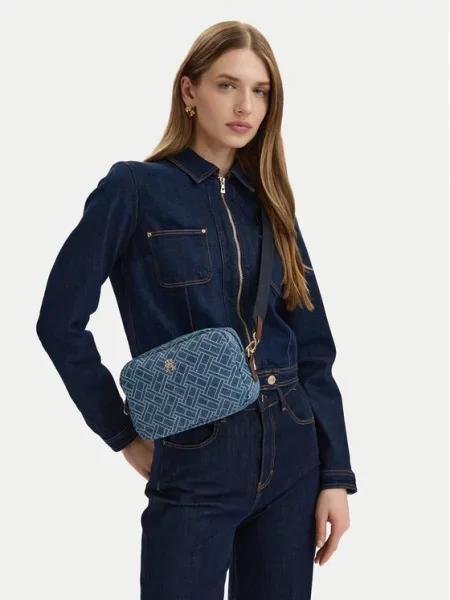 Torbica Tommy Hilfiger Popette Camera Bag Denim Flag plava