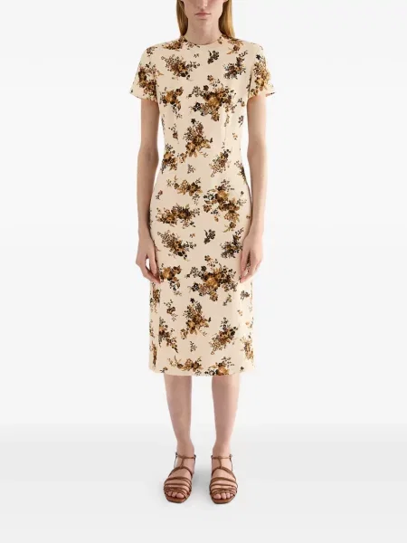 Rochie midi Jil Sander cu model floral cu imagine
