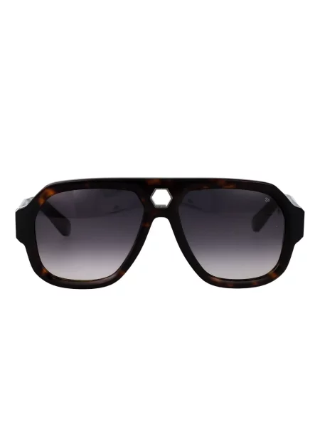 Ochelari de soare Philipp Plein Eyewear cu imprimeu geometric maro