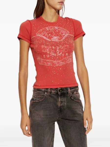 Tricou Diesel cu imagine roșu