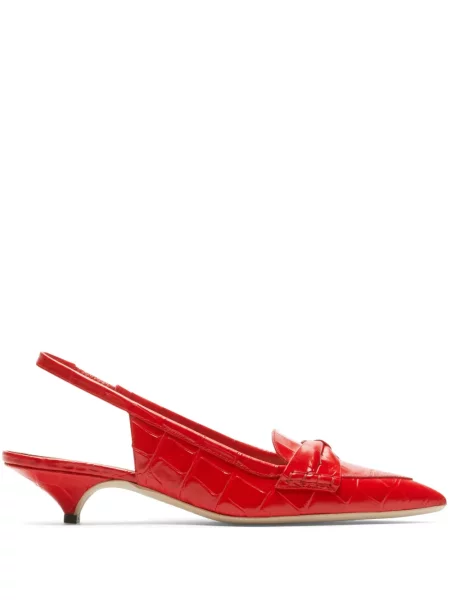 Pantofi cu toc N°21 cu funde slingback roșu