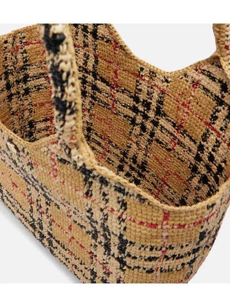 Kockovaná shopper kabelka Burberry béžová