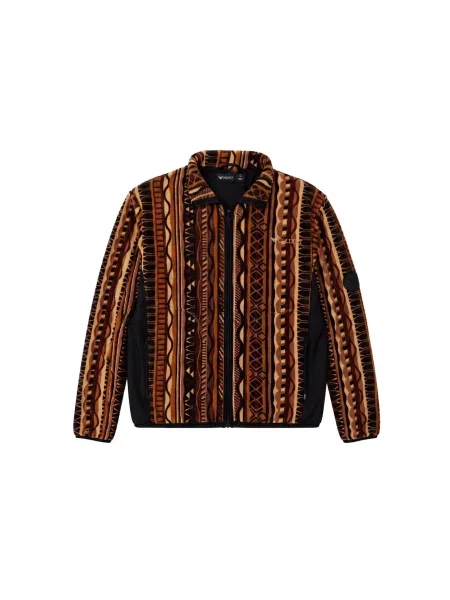 Colucci Jachetă fleece maro / maro coniac / maro cappuccino negru
