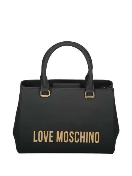 Geantă de mână Love Moschino cu autograf negru