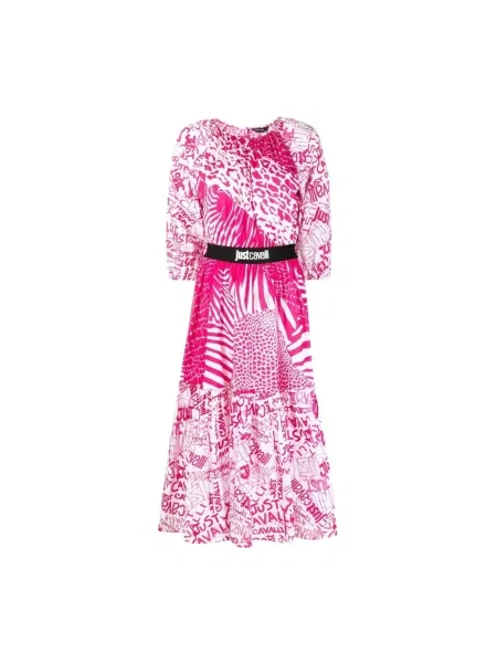 Sukienka maxi Just Cavalli różowa