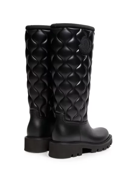 Matlasat botine Moncler cu autograf negru