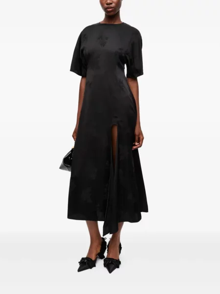 Rochie Ganni cu model floral din jacard de costum negru