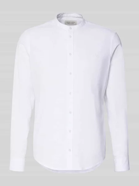 Koszula lniana o kroju regular fit ze stójką model ‘Anton’ Casual Friday biała
